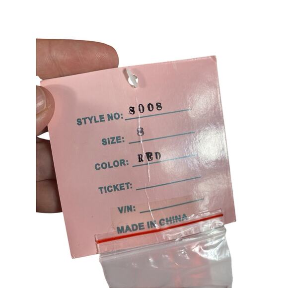 Blush Prom by Alexia Dress Size 8 Formal Prom Red Halter Satin High Slit Y2K New - Picture 11 of 16